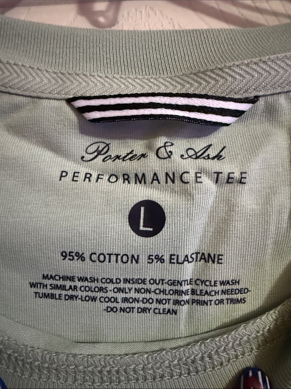 Men's Performance Stretch Crew Neck T-Shirt in Light Sage - Picture 3 of 3